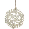 8" Natural "Merry Christmas" Wooden Wreath Ornament