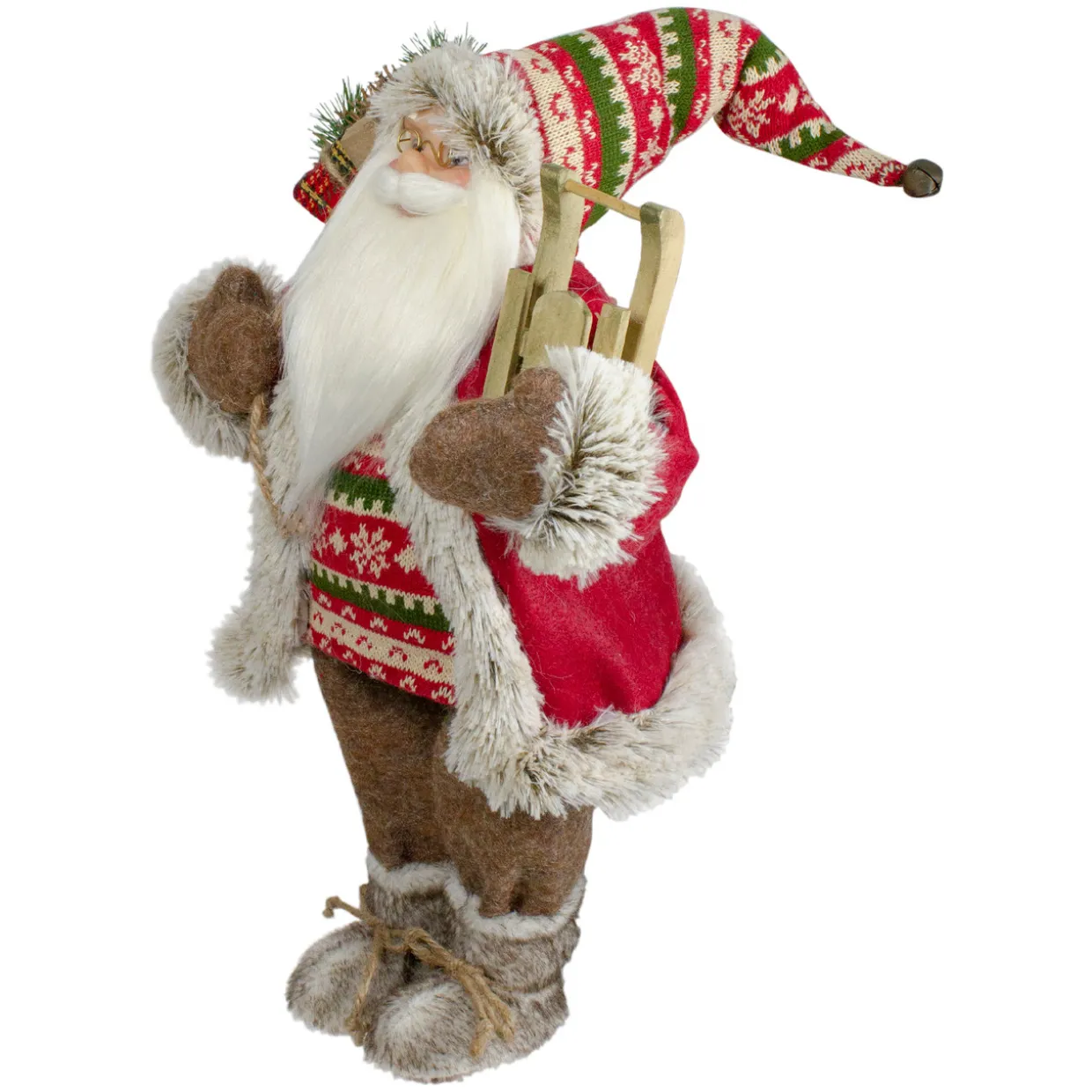 18" Nordic Santa Christmas Figure with Sled