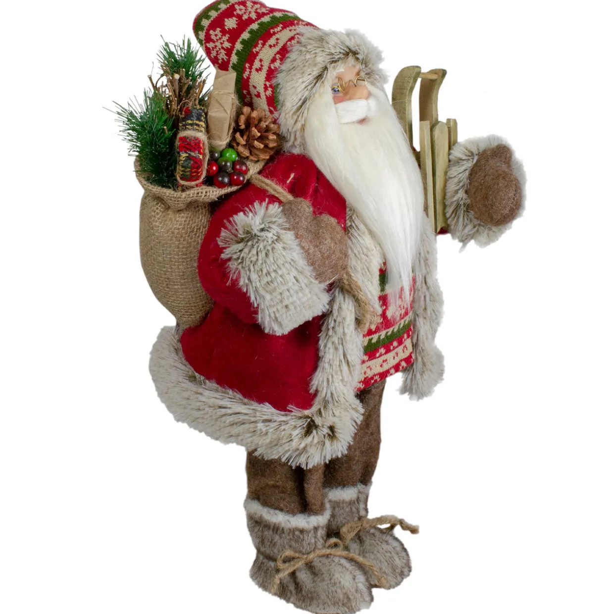 18" Nordic Santa Christmas Figure with Sled