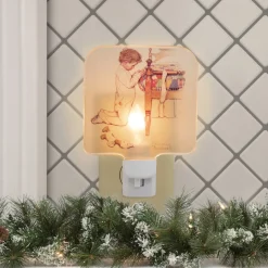 6" Norman Rockwell 'A Christmas Prayer' Glass Night Light