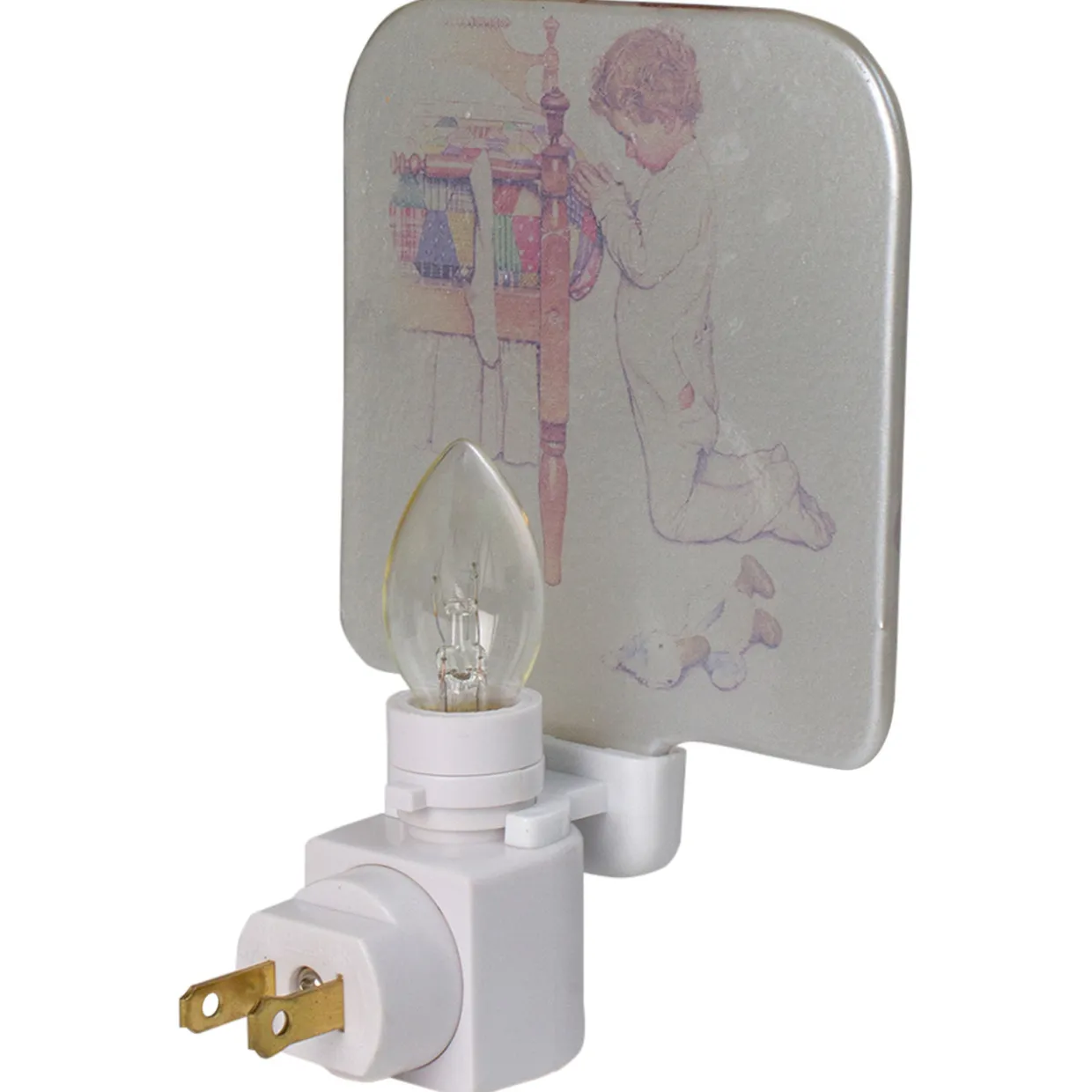 6" Norman Rockwell 'A Christmas Prayer' Glass Night Light