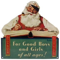 12.5" Norman Rockwell 'No Christmas Problem Now' Tin Wall Art