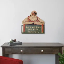 12.5" Norman Rockwell 'No Christmas Problem Now' Tin Wall Art