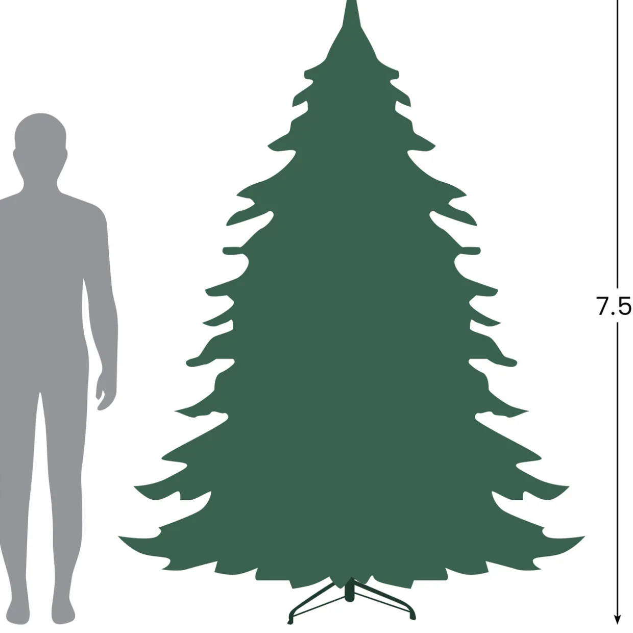 7.5' Northern Pine Full Artificial Christmas Tree - Unlit
