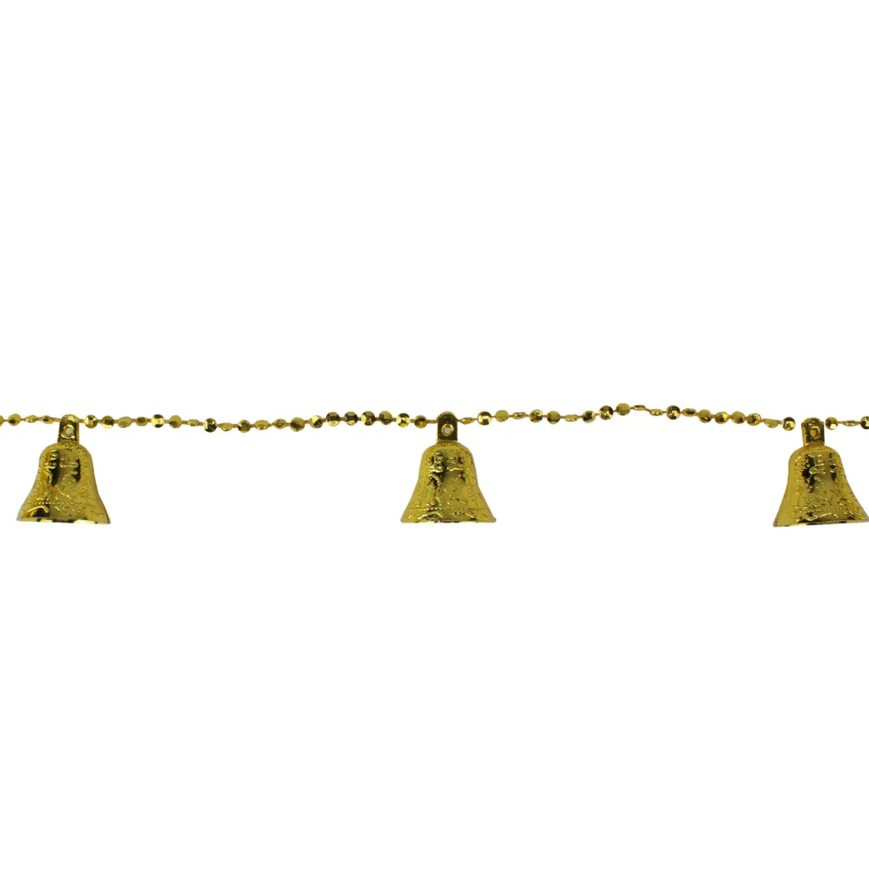 9' Northlight Shiny Gold Bell Beaded Artificial Christmas Garland Set - Unlit