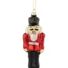 5" Nutcracker Soldier Glass Hanging Christmas Ornament