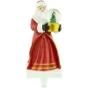 9" Old-World Santa with Snow Globe Christmas Stocking Holder