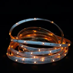 18' Orange LED Outdoor Christmas Linear Tape Lighting - White Finish