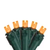 50 Orange LED Wide Angle Christmas Lights - 16.25 ft Green Wire