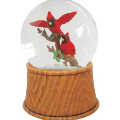 5.5" Pair of Cardinals on Branch Christmas Snow Globe