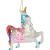 4.25" Pastel Unicorn Glass Christmas Ornament