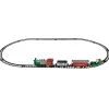 16 Pc Silver and Red Battery Operated Lighted and Animated Christmas Holiday Train Set with Sound