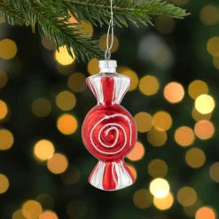 4" Peppermint Candy Glass Christmas Ornament