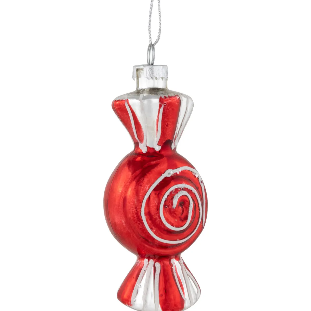 4" Peppermint Candy Glass Christmas Ornament