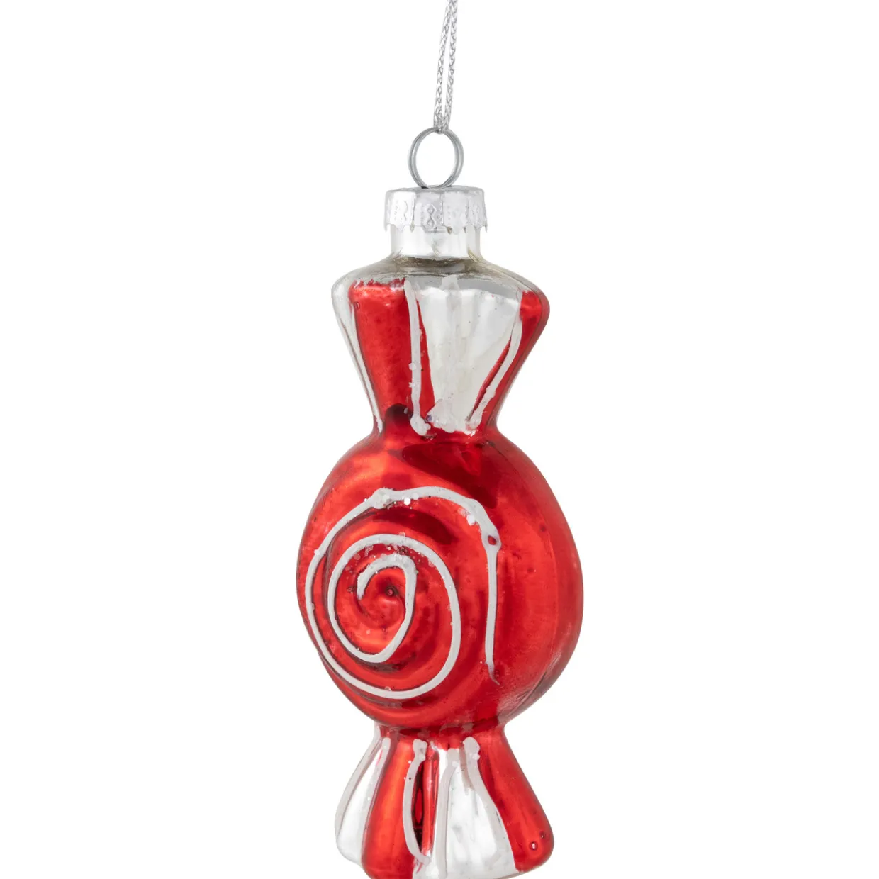4" Peppermint Candy Glass Christmas Ornament