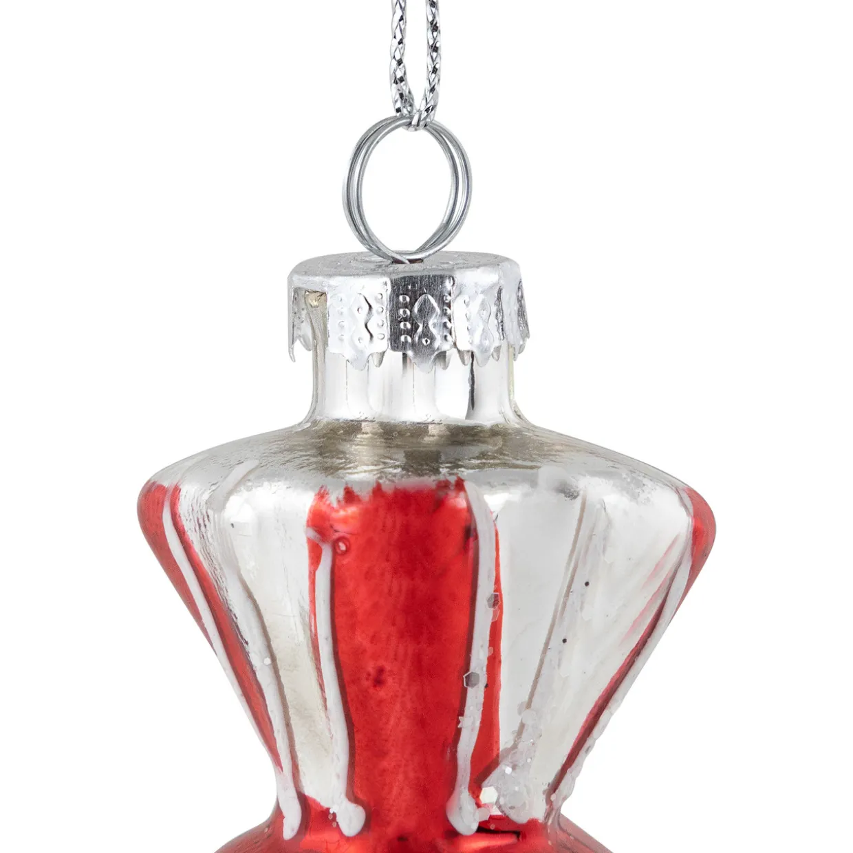 4" Peppermint Candy Glass Christmas Ornament