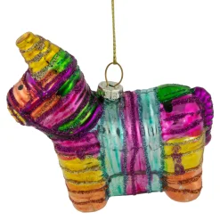 3.5" Pinata Horse Glass Christmas Ornament