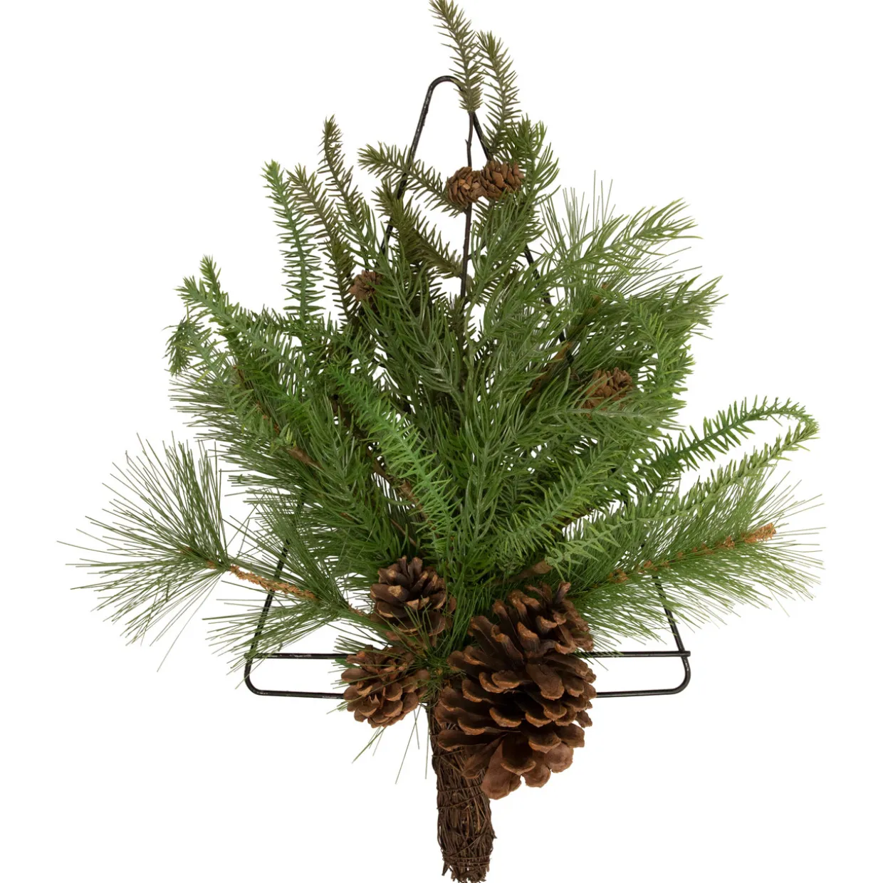21" Pine Christmas Tree Wall Hanging Decoration with Pinecones