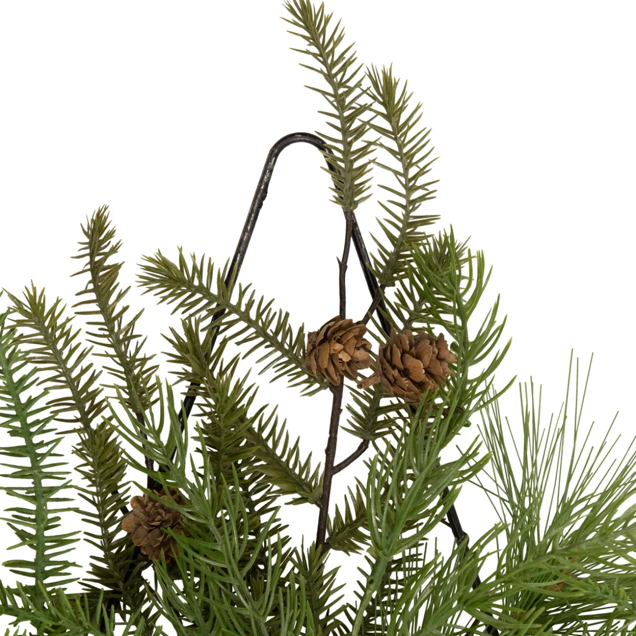 21" Pine Christmas Tree Wall Hanging Decoration with Pinecones