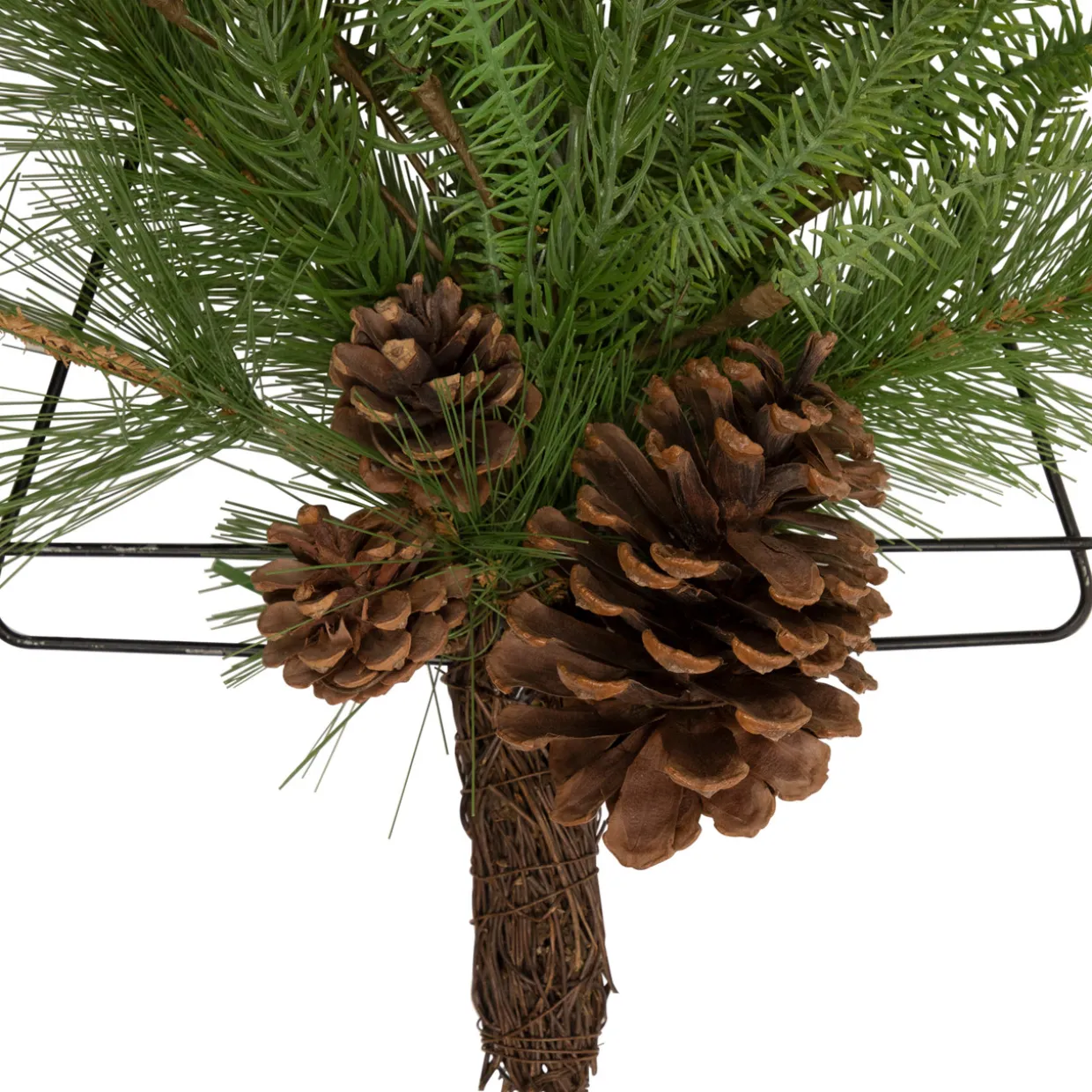 21" Pine Christmas Tree Wall Hanging Decoration with Pinecones