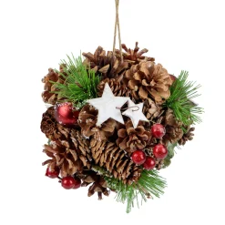 6" Pine Cones, Stars and Balls Hanging Christmas Ornament