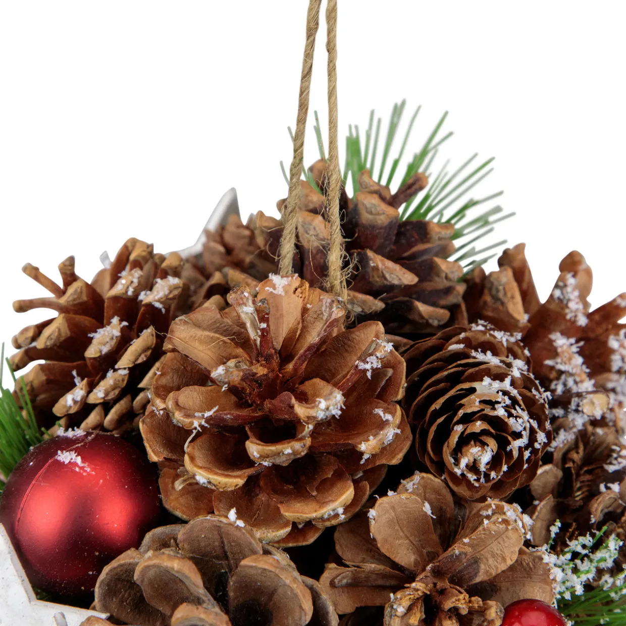 6" Pine Cones, Stars and Balls Hanging Christmas Ornament