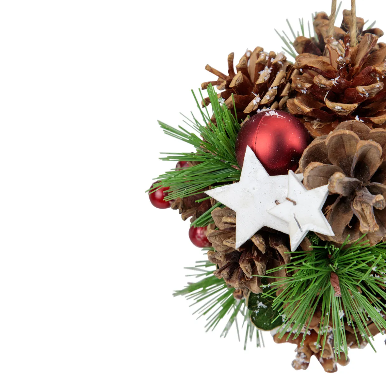 6" Pine Cones, Stars and Balls Hanging Christmas Ornament