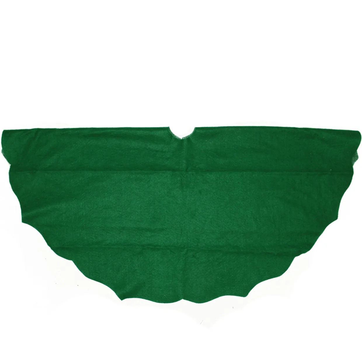 38" Pine Green Scalloped Edge Round Christmas Tree Skirt