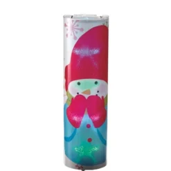 24" Pink and Blue Bashful Snowman LED Color Changing Light Christmas Lantern