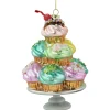 6" Pink and Blue Cupcake Tower Glass Christmas Ornament