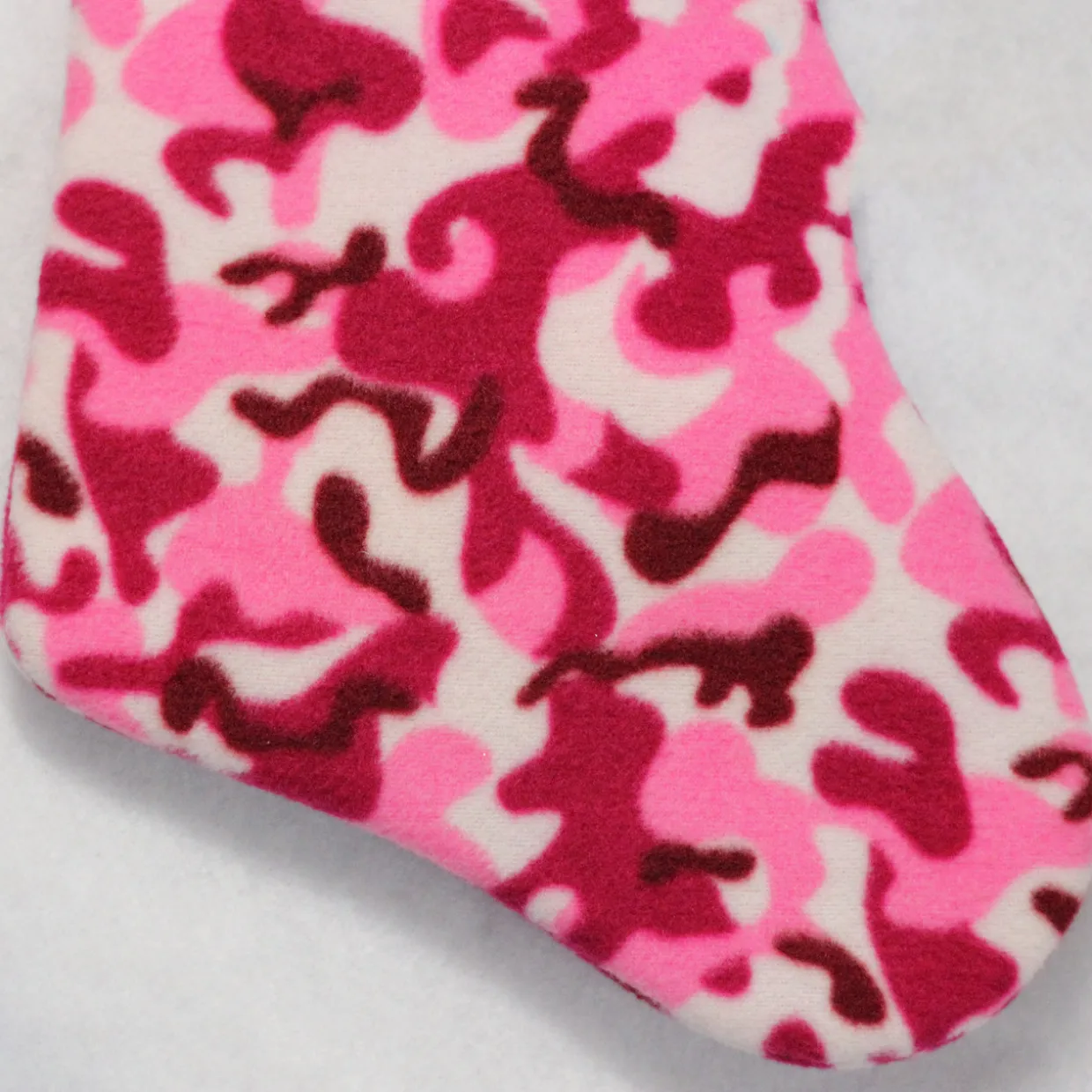 15.75" Pink and Brown Camouflage Christmas Stocking with Cuff