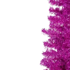 4' Pink Artificial Tinsel Christmas Tree, Unlit