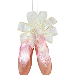 3" Pink Ballerina Slippers Glass Christmas Ornament