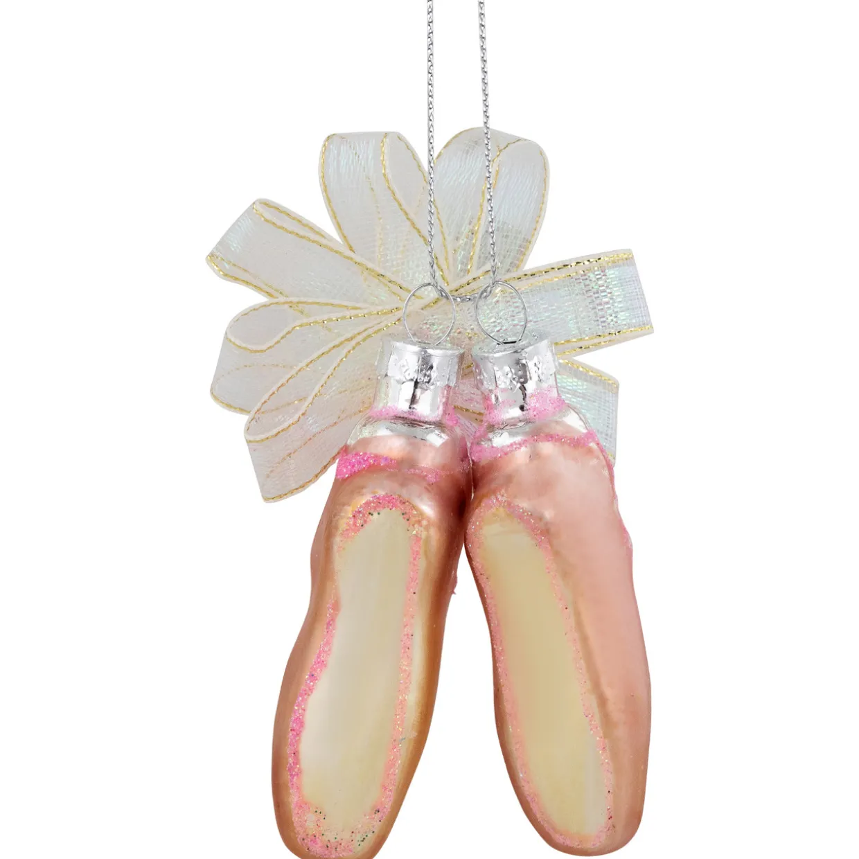3" Pink Ballerina Slippers Glass Christmas Ornament