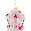 3.25" Pink Candy House Glass Christmas Ornament