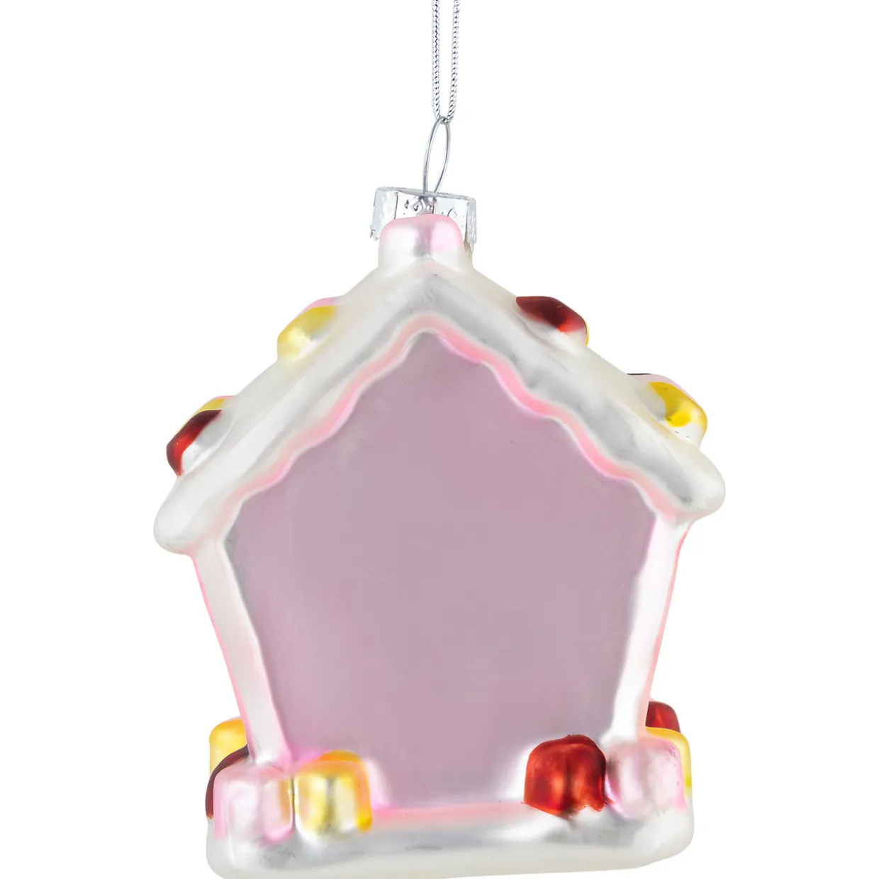 3.25" Pink Candy House Glass Christmas Ornament