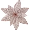 10" Pink Glittered Poinsettia Christmas Floral Pick Clip-On Ornament