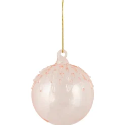 3" Pink Iridescent Glass Christmas Ball Ornament