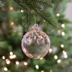 3" Pink Iridescent Glass Christmas Ball Ornament