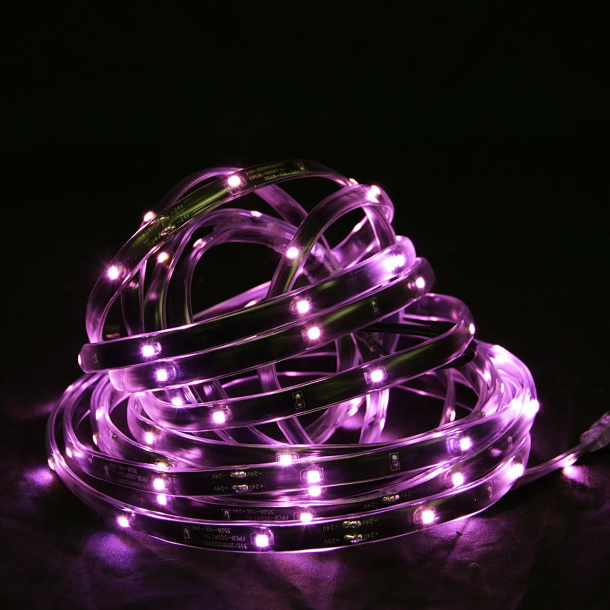 18' Pink LED Outdoor Christmas Linear Tape Lighting - Black Finish