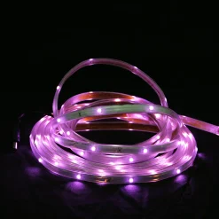 18' Pink LED Outdoor Christmas Linear Tape Lighting - White Finish