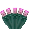 60 Pink LED Wide Angle Mini Christmas Lights - 19.5 ft Green Wire