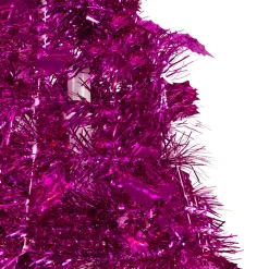 4' Pink Tinsel Pop-Up Artificial Christmas Tree, Unlit