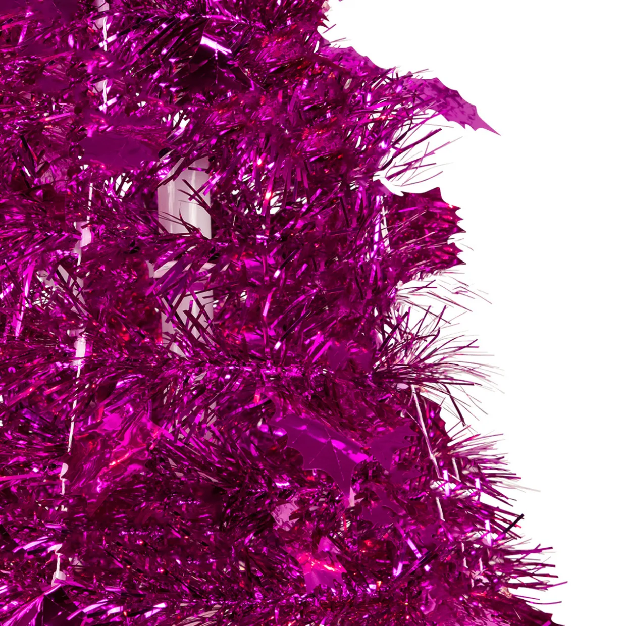 4' Pink Tinsel Pop-Up Artificial Christmas Tree, Unlit