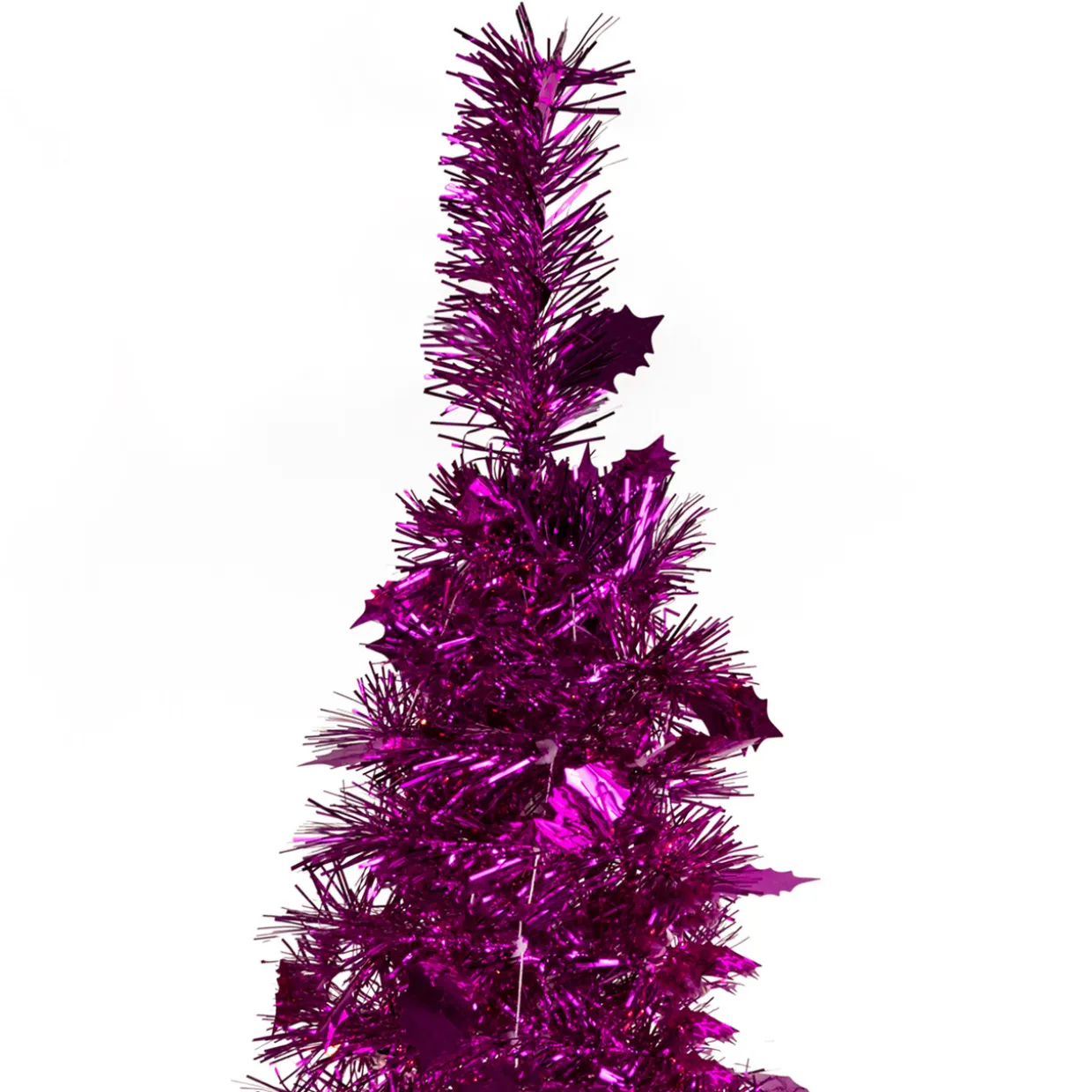 4' Pink Tinsel Pop-Up Artificial Christmas Tree, Unlit