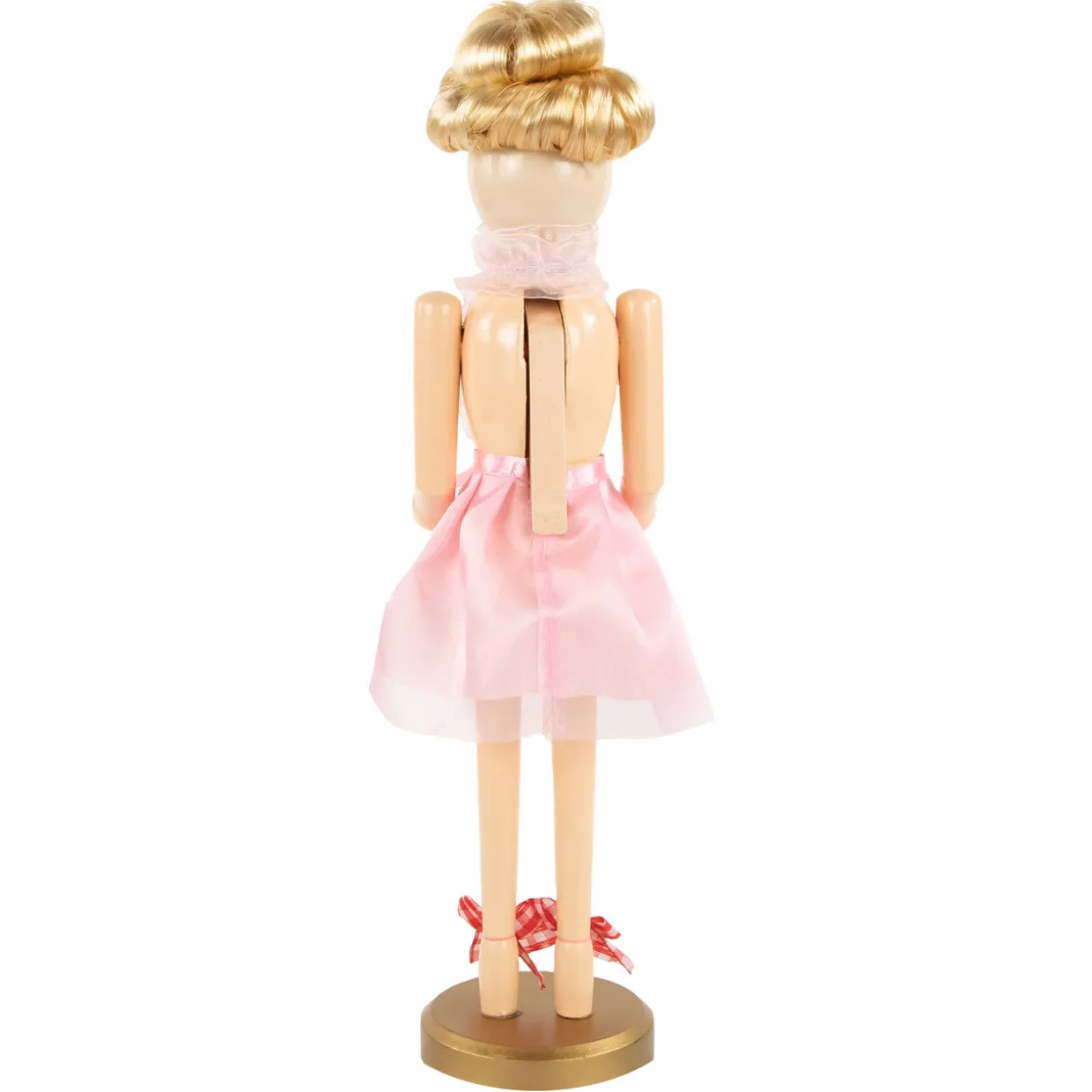 15.5" Pink Tutu Blonde Wooden Ballerina Wooden Christmas Nutcracker