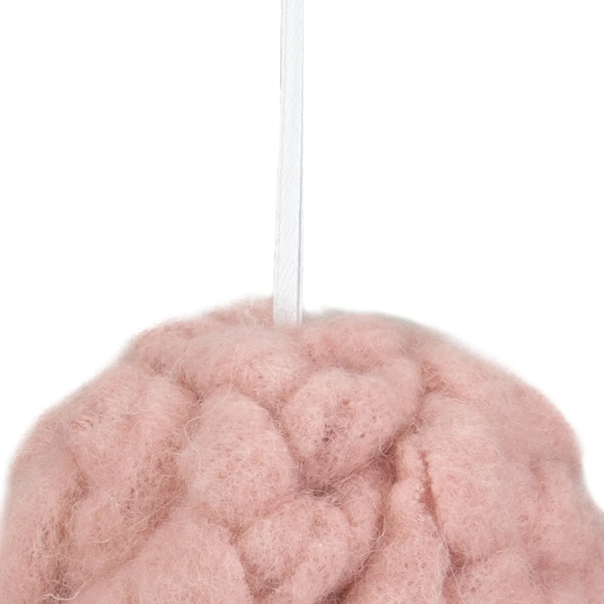 3.75" Pink Woven Yarn Ball Hanging Christmas Ornament