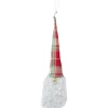 11" Plaid Green and Red Santa Head With a Warm Hat Christmas Ornament