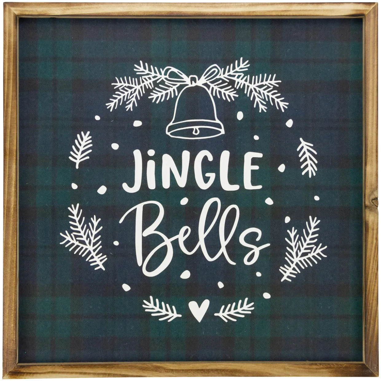 15.75" Plaid 'Jingle Bells' Christmas Wall Sign