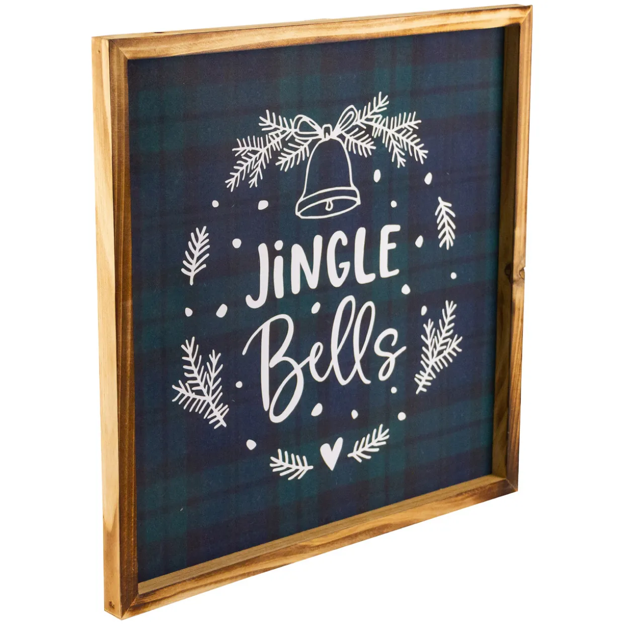 15.75" Plaid 'Jingle Bells' Christmas Wall Sign
